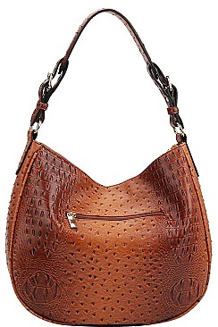 2 IN 1 CROCO HOBO BAG WITH MATCHING WALLET