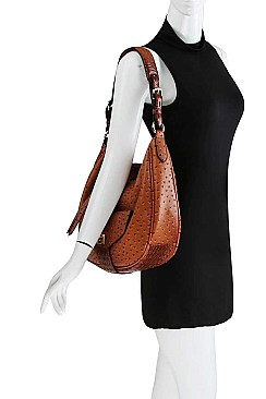 2 IN 1 CROCO HOBO BAG WITH MATCHING WALLET