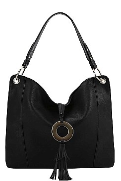 STYLISH TASSEL ACCENT HOBO BAG