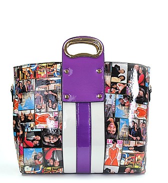 MICHELLE OBAMA METAL HANDLE HANDBAG