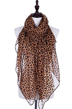 Pack of (12 Pieces) Assorted Color Jaguar Print Scarves