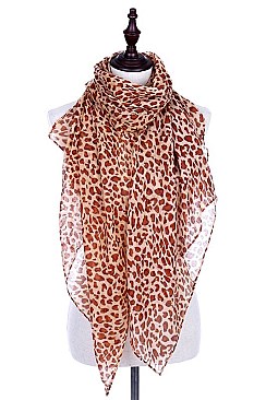 Pack of (12 Pieces) Assorted Color Jaguar Print Scarves