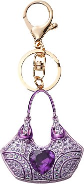 Jem Stone Handbag Shape Charm Keychain