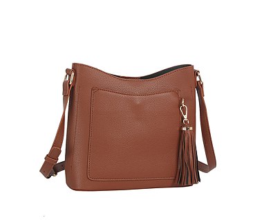 Front Pocket Tassel Crossbody Bag