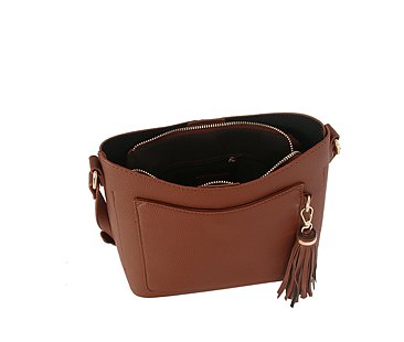 Front Pocket Tassel Crossbody Bag