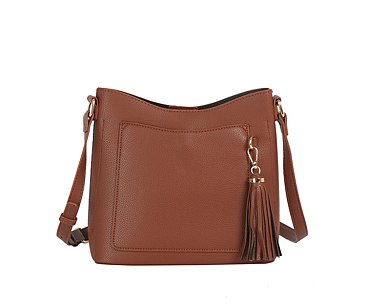 Front Pocket Tassel Crossbody Bag
