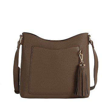 Front Pocket Tassel Crossbody Bag