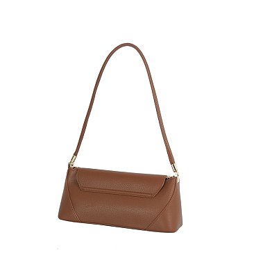 Push-lock Flap Shoulder Bag