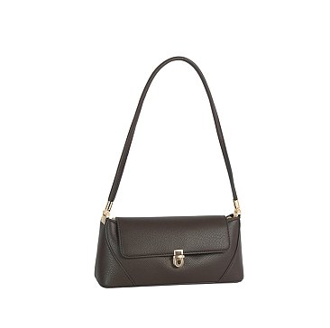 Push-lock Flap Shoulder Bag