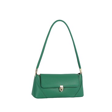 Push-lock Flap Shoulder Bag