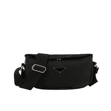 Nylon Triangle Plaque Crossbody Bag