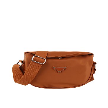 Nylon Triangle Plaque Crossbody Bag