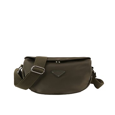 Nylon Triangle Plaque Crossbody Bag