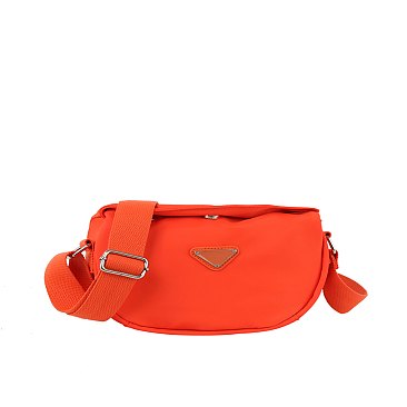 Nylon Triangle Plaque Crossbody Bag