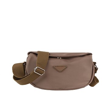 Nylon Triangle Plaque Crossbody Bag