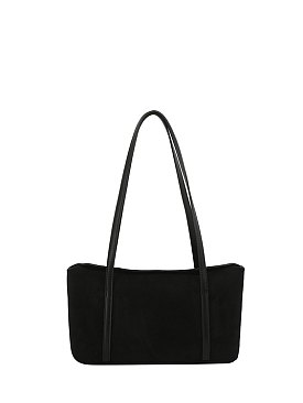 Faux Suede Boston Bag