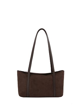 Faux Suede Boston Bag