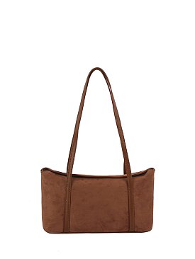 Faux Suede Boston Bag