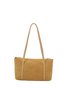 Faux Suede Boston Bag