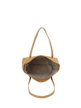 Faux Suede Boston Bag