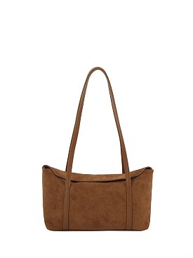 Faux Suede Boston Bag