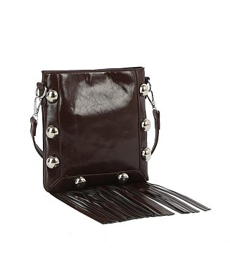 Studded Bubble Fringe Crossbody Bag