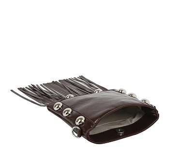 Studded Bubble Fringe Crossbody Bag