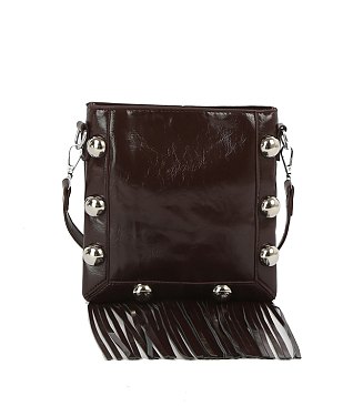Studded Bubble Fringe Crossbody Bag