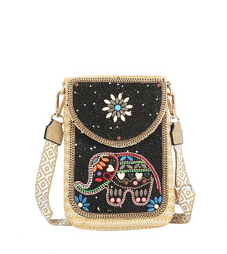 Beads Embroidery Crossbody Bag