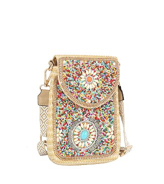 Beads Embroidery Crossbody Bag