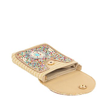 Beads Embroidery Crossbody Bag