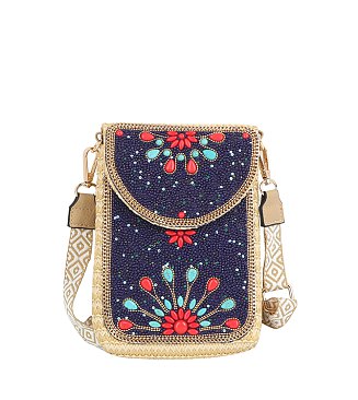 Beads Embroidery Crossbody Bag