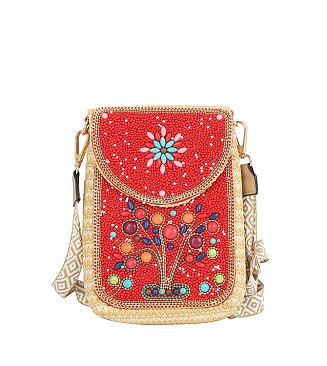 Beads Embroidery Crossbody Bag