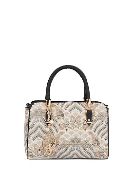 Ethnic Motifs Embroidered Top Handle Satchel