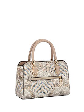 Ethnic Motifs Embroidered Top Handle Satchel