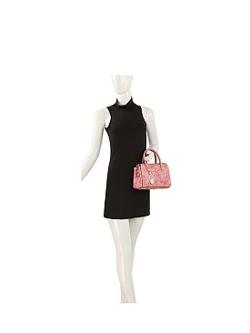 Embossed Flower Top Handle Satchel