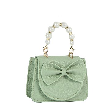 Bow Flap Pearl Handle Mini Handbag