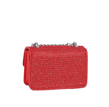 Bow Glitter Flap Mini Handbag