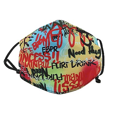 PM2.5 Filter Graffiti Printed Cotton Mask