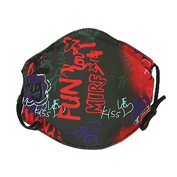 PM2.5 Filter Graffiti Printed Cotton Mask