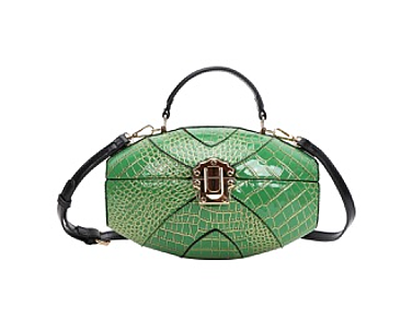 Crocodile Print Egg-Shaped Crossbody Satchel Bag