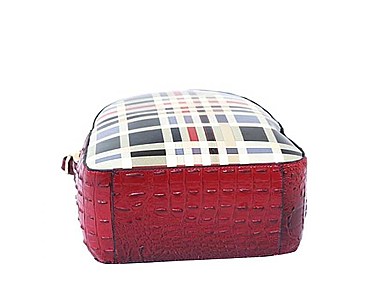 TRENDY GLOSSY CHECK TASSEL BACKPACK