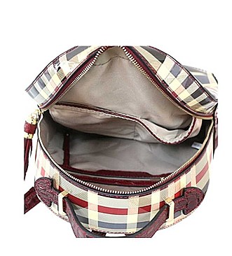 TRENDY GLOSSY CHECK TASSEL BACKPACK