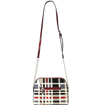 Plaid Check Dome-Shaped Crossbody Bag
