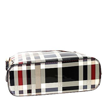 Plaid Check Dome-Shaped Crossbody Bag