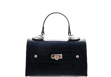 STYLISH CROC DESIGN MINI CROSSBODY WITH HANDLE BAG