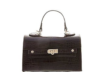 STYLISH CROC DESIGN MINI CROSSBODY WITH HANDLE BAG