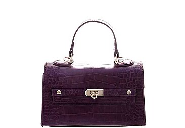 STYLISH CROC DESIGN MINI CROSSBODY WITH HANDLE BAG