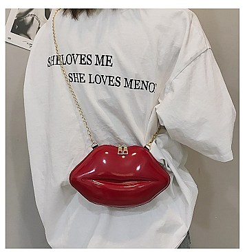 Sexy Lips Style Cross-Body Shoulder Bag