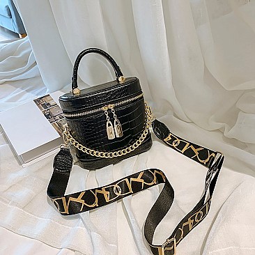 CROCODILE PRINT SATCHEL BUCKET